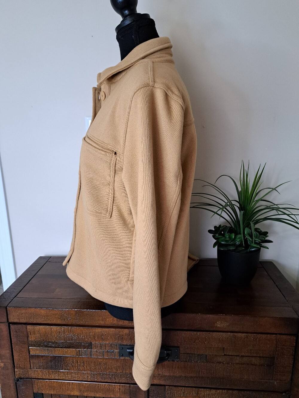 Mondetta On The Go Jacket Cropped Camel Tan Button-Up Casual Womens Size Small - Picture 6 of 16